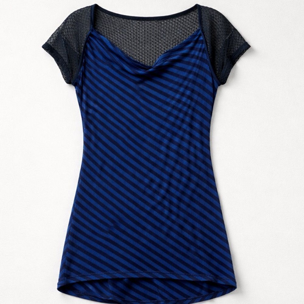 Anthropologie One September black & blue  knit top